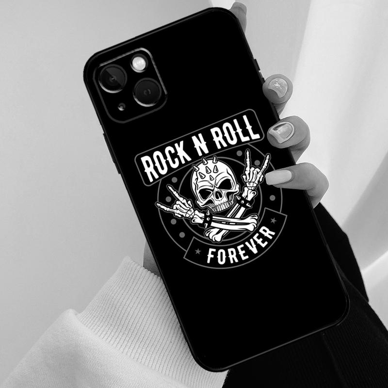 Rock and Roll Skull Phone Case For iPhone 17 Pro Max 16 15 14 11 12 13 Pro Max mini 15 16 Plus 16e 17 Air Cover
