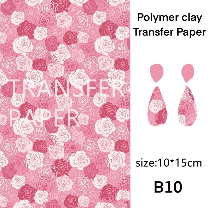 Creative Flower Designs Transfer Sheets Essential Jewelry Making Floral Transfer Sheets for Clay Jewelry Charm