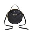 Solid Color Handheld Ladies Bags Small Round Bag  New Fashionable Versatile V-pattern Diagonal Span Small Fresh Shoulder Bag
