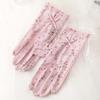 1 Pair Breathable Sunscreen Gloves Quick Dry Thin Lace Mesh Gloves Sun Protection Floral Printed Summer Driving Mittens Women
