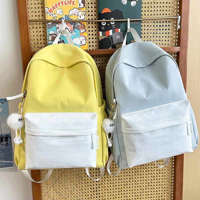 Schoolbag simple cloth backpack ins Japanese female junior high school students campus college students niche design travel lightweight schoolbag