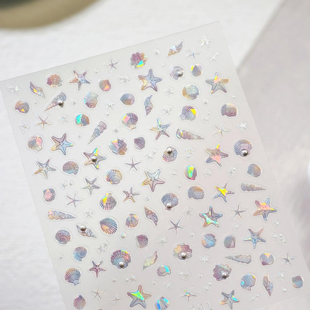 Shiny Blowing Bubble Nail Decorations Stickers 5D Shell Light Love Cat Bubble Transfer Slider Sticker DIY Manicure Decals