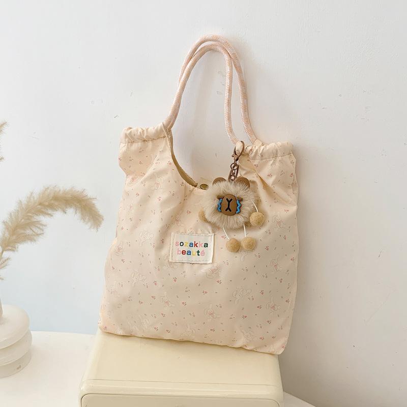 Japanese Cute Soft Girl Student Large-capacity Shoulder Bag Female Korean Version Small Fresh Girl Printed Portable Shopping Bag