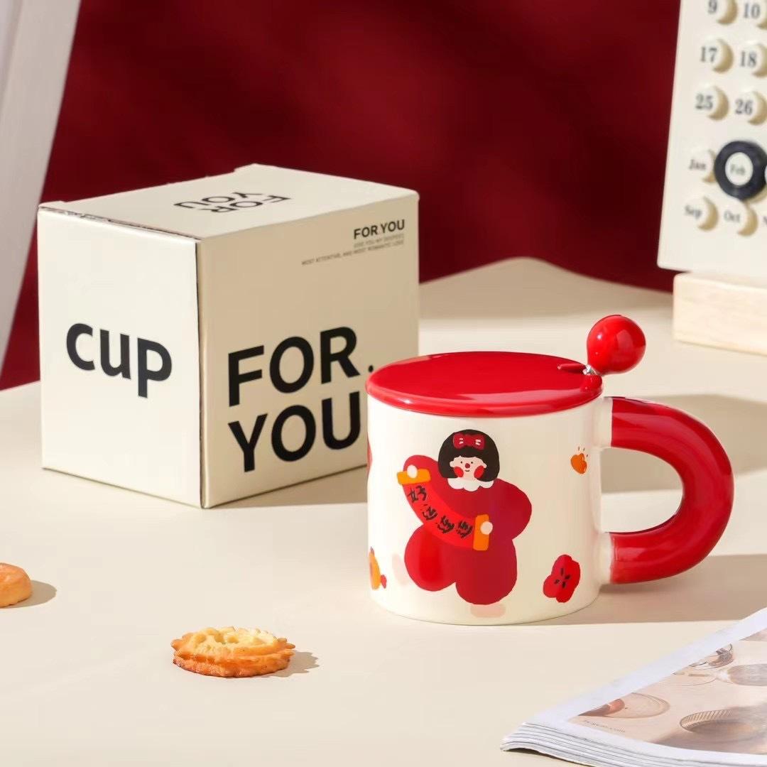 

New New Year s Day Gift Set Mug Cute Couple Home Milk Breakfast Cup Wedding Souvenir 301-400ml