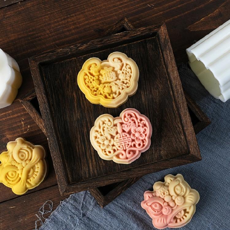 Hand-Pressure Moon Cake Mold Lion/Latches Shape Cookie Stamps Mooncake Makers