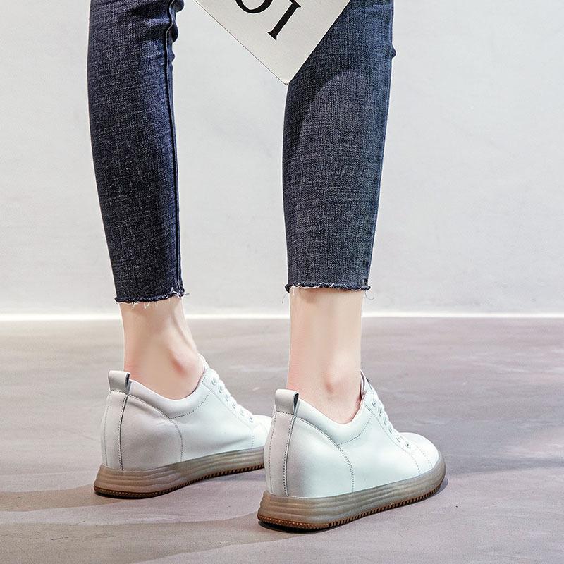 

Inner Heightened Hollow White Shoes Women s Shoes Summer Style Cowhide All-match Slip-on Shallow Sandals Women s Sneakers