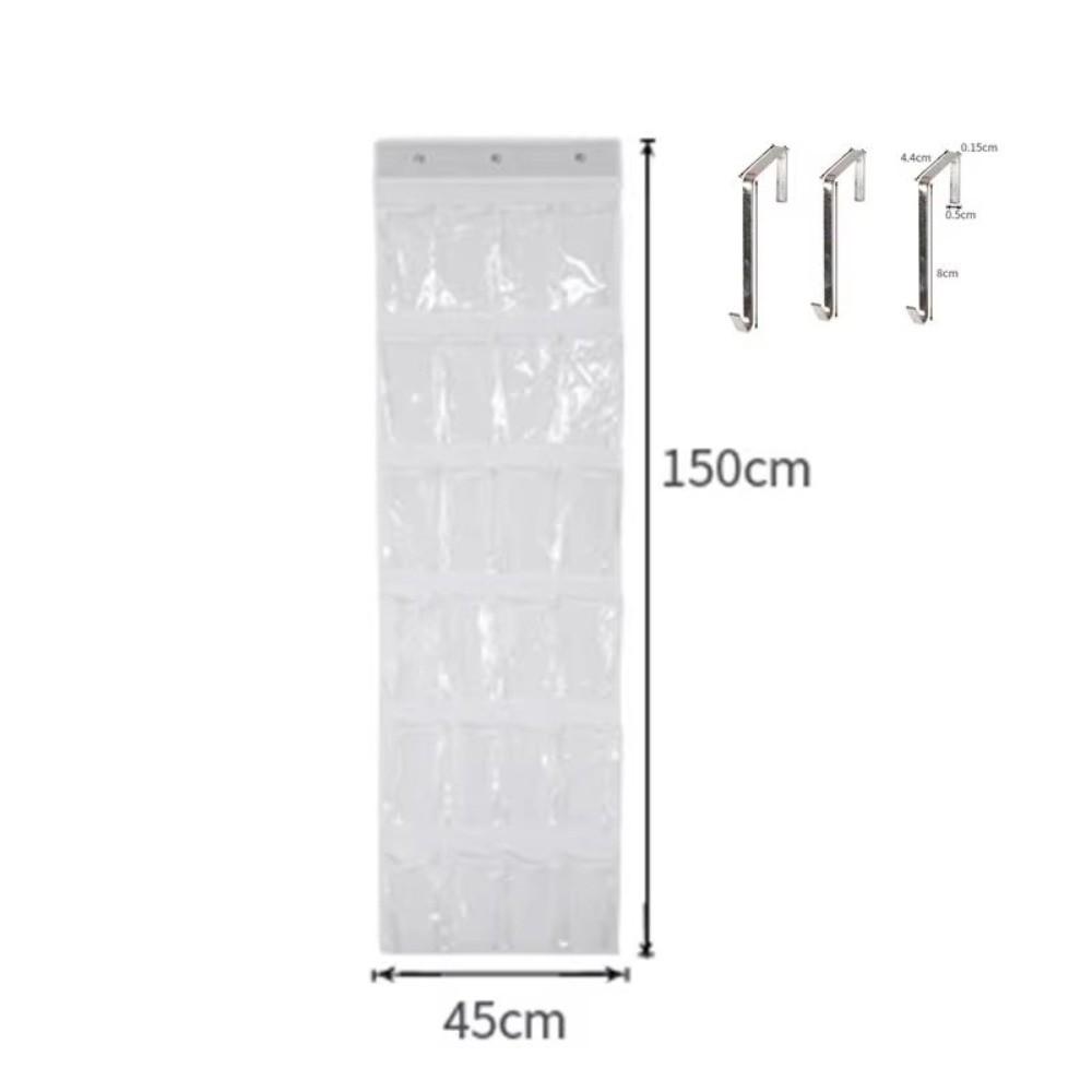 New 24 Grids Sundries Shoe Organiser Wall-mounted Hanging Over Fabric Closet Bag Clear Mesh Pocket