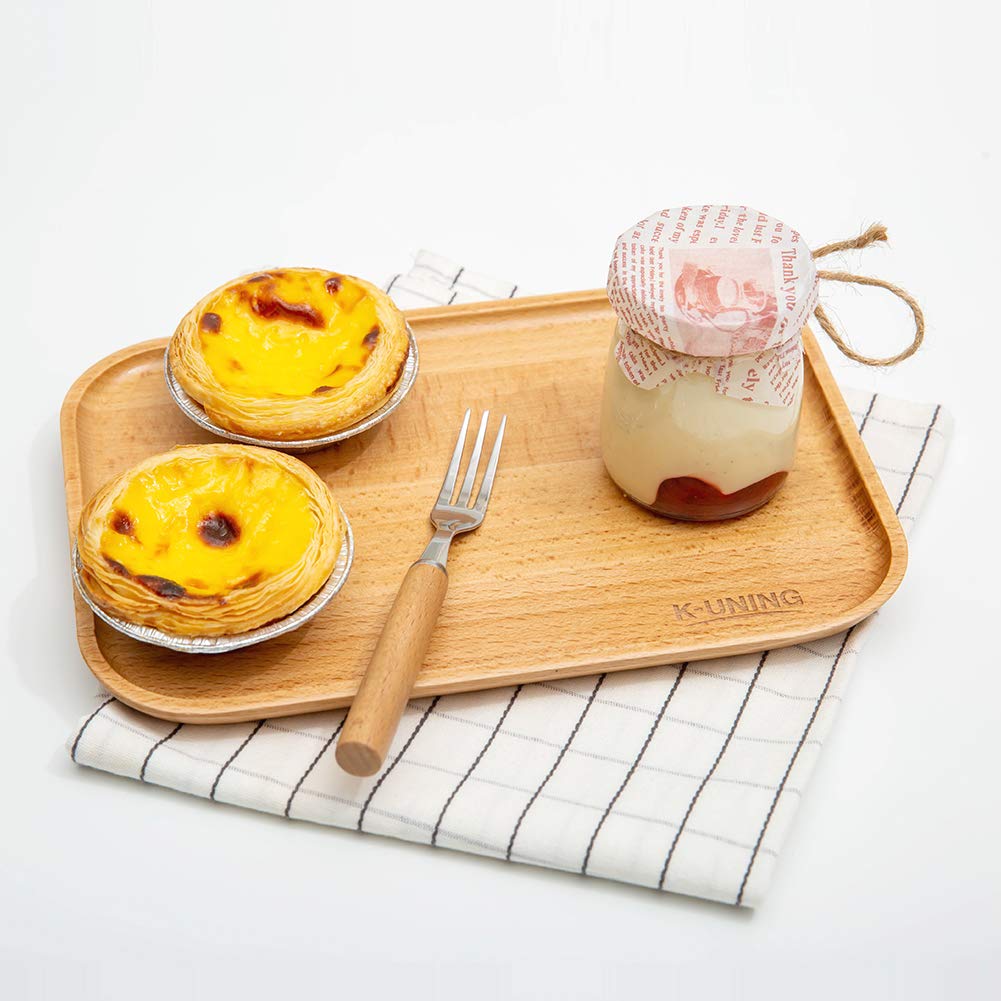 K-UNING Coffee Tray, Cafe Tray, Small Item Holder, Wooden, 225155mm, Square, Japanese Urethane Coating (Coffee Tray Small)