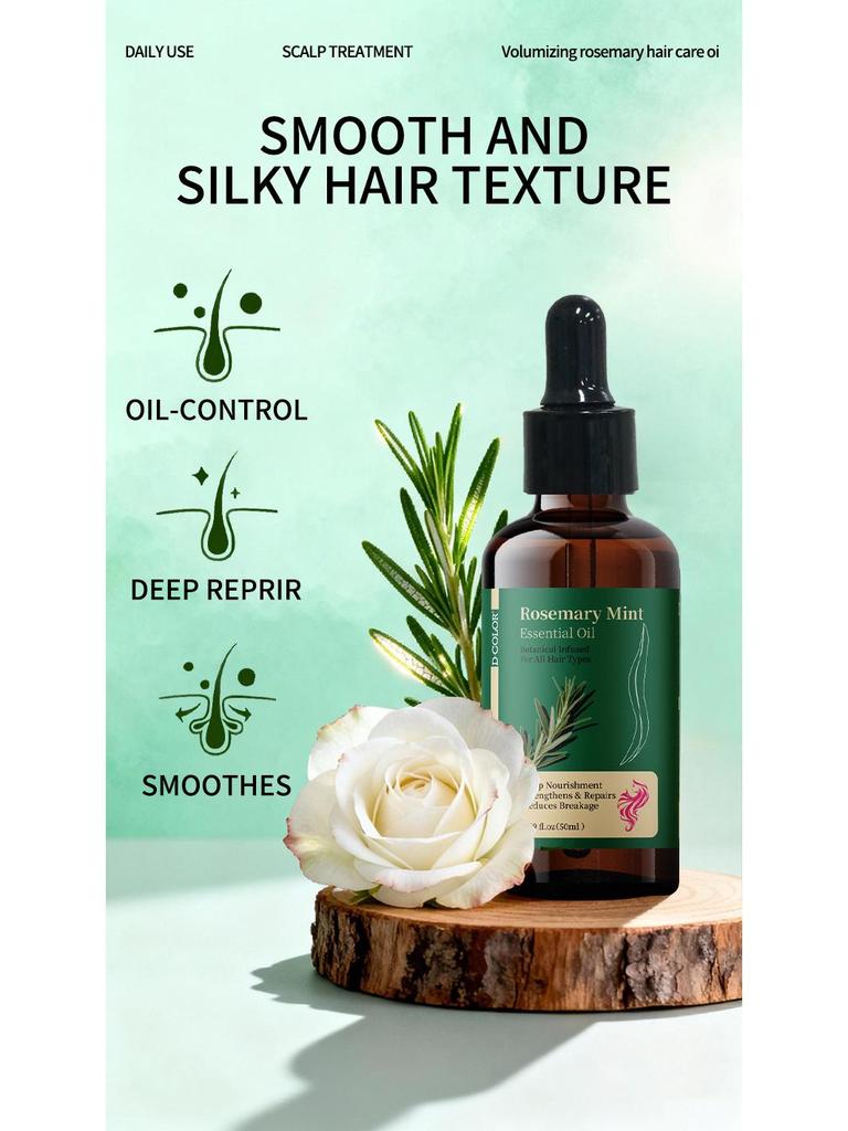 Pure English Rosemary Hair Care Essential Oil: Nourishes Scalp & Hair Roots, Packed with Nutrients.