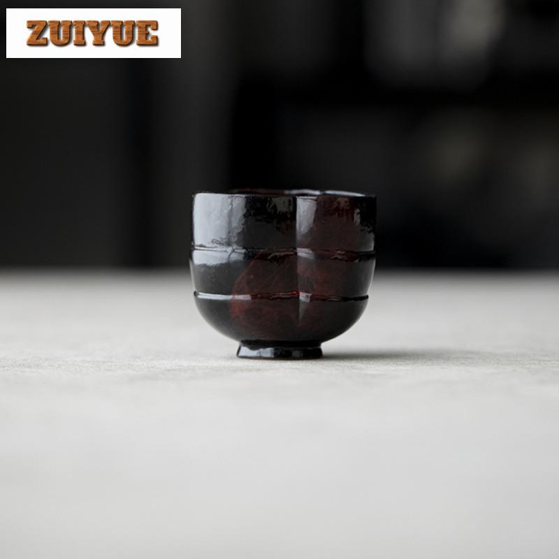 110ml Wabi-sabi Handmade Rough Pottery Tea Cup Creative Plum Blossom Master Cup Powder Yin Large Home Coffee Mug Japanese Style