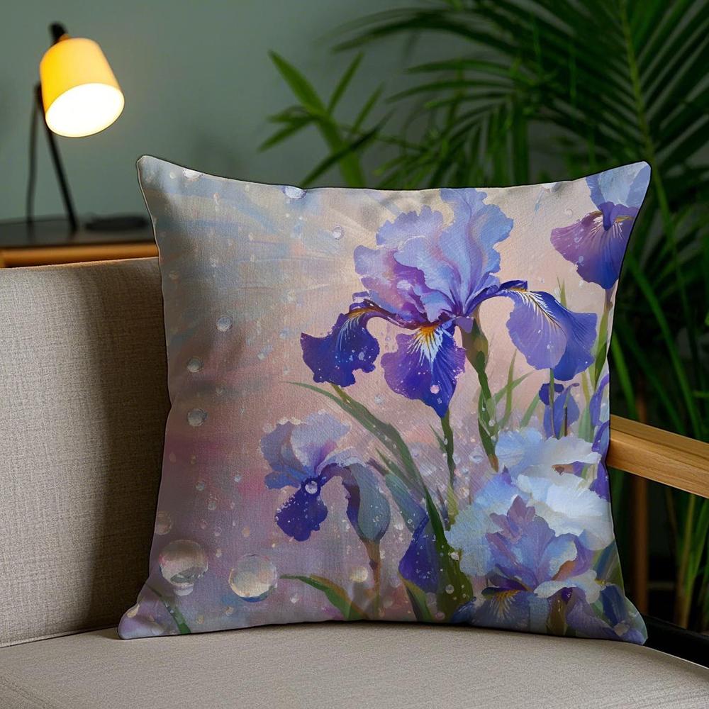 OOrchid Grass Pillow Case Silky Elegant Comfort Sofa Bed Invisible Zipper