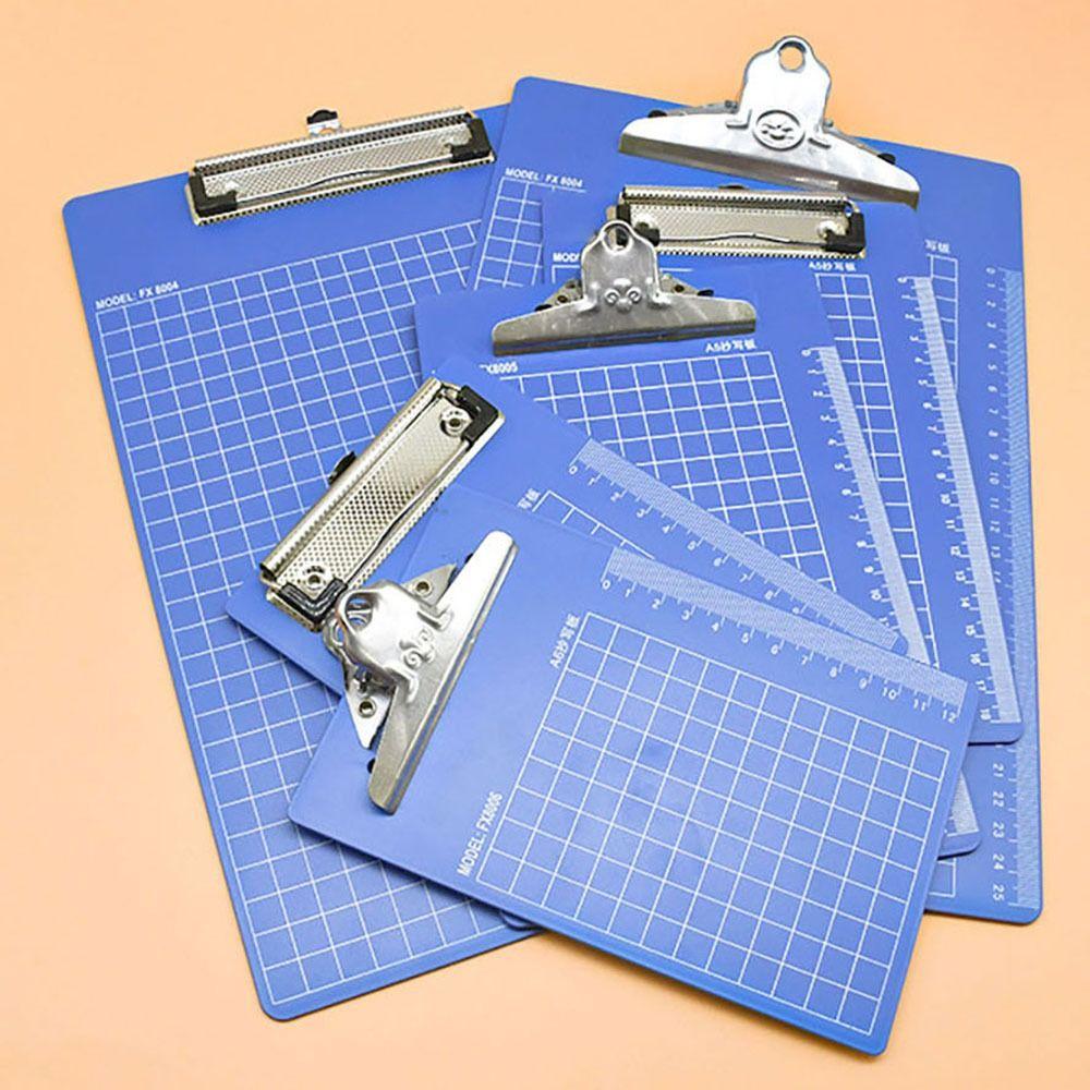 1Pcs Blue Writing Clipboard Plastic Clip File Organize Writing Pad Board Paper Ticket Storage
