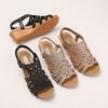 Bohemian style sweet sandals women's summer new rhinestone platform muffin bottom slope heel Roman shoes