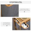 Laundry Basket Made of Bamboo, 3 Removable Baskets 50 cm x 32 cm x 69.7 cm Natural Gray