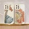 Retro Flowers Phone Case For iPhone 14 13 12 11 Pro Max for iPhone 7 8 Plus SE 2020 XR XS X Case Soft Floral Shell Back Covers