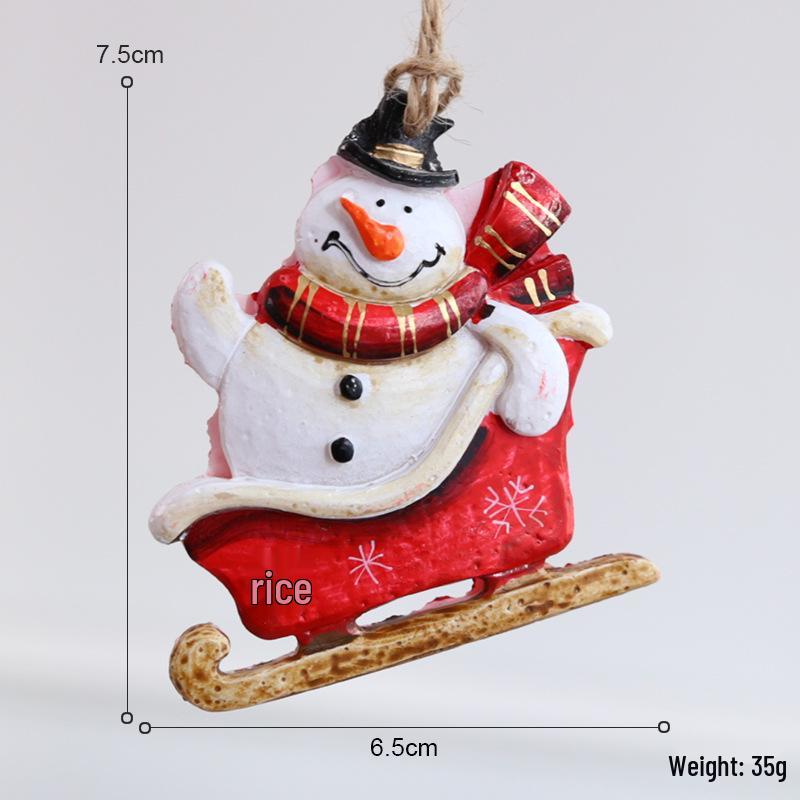 Snowman and Santa Christmas Tree Cartoon Resin Stocking Pendants