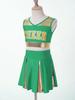Girl's Cheerleading Uniform Fancy Dress Outfit Cosplay Halloween Costume Crop Top with Skirt and Hand Flowers