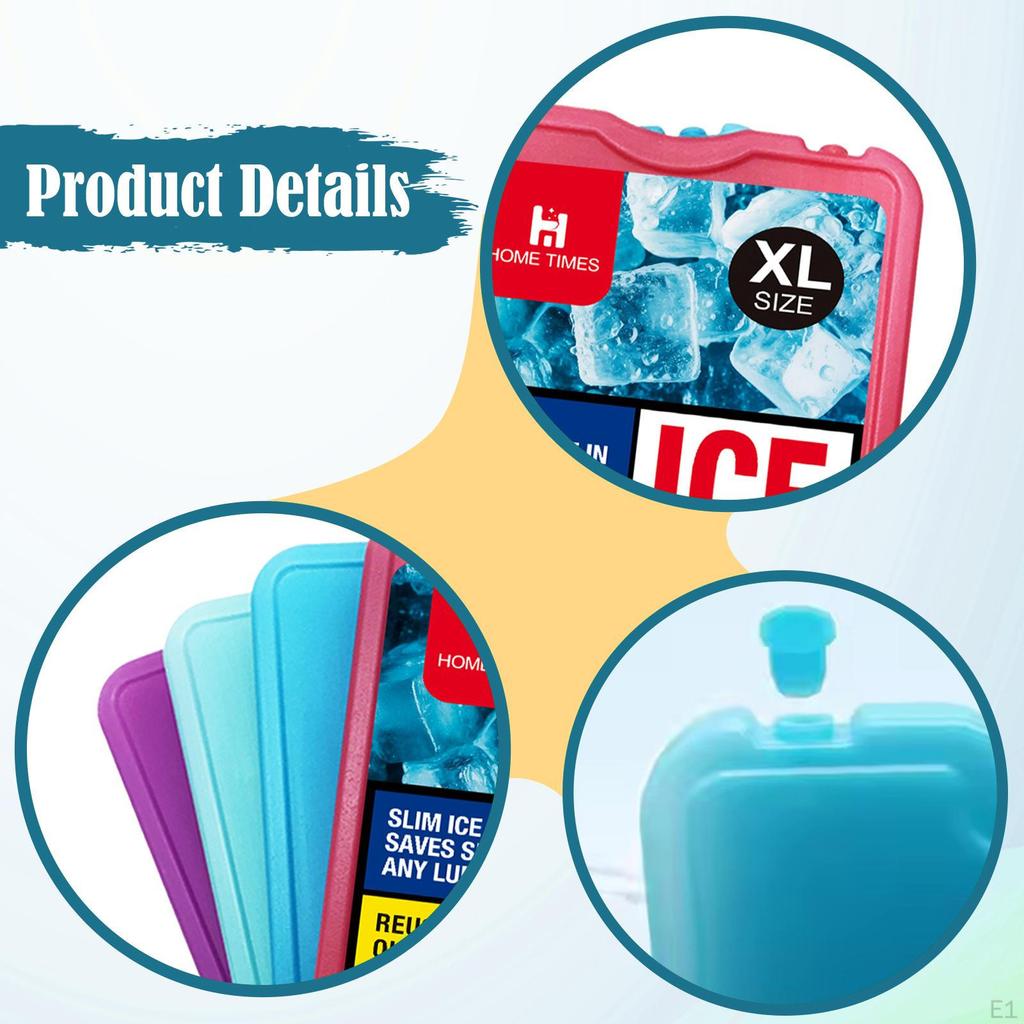 4Pcs Thin Ice Packs Essential Accessories Water Filling Space Saving Reusable for Lunch Box