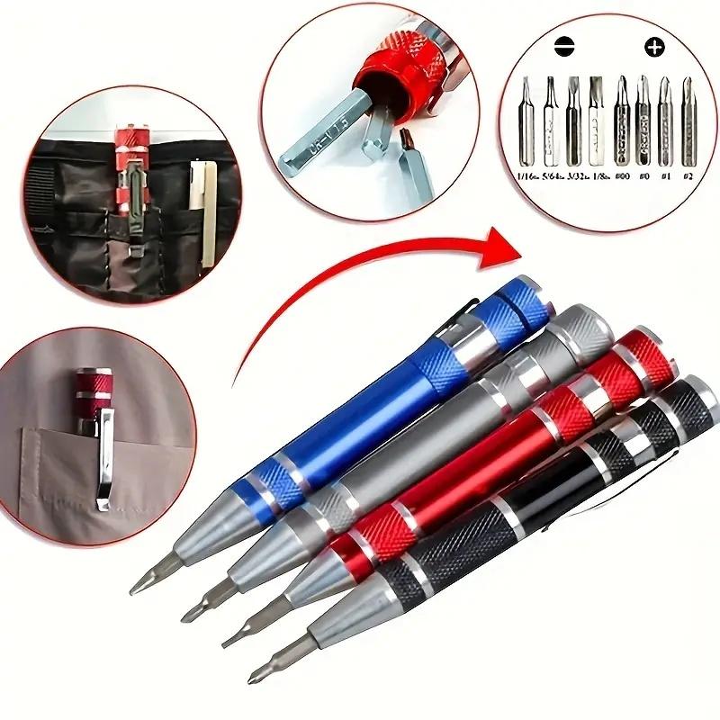 8-in-1 Multifunctional Screwdriver Set, Aluminum Alloy Precision Repair Kit, Portable & Convenient Tool for Maintenance