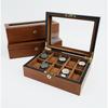 Stilvolle Holz-Uhrenaufbewahrungsbox mit klarem Deckel und Plüsch-Innenfutter für 6 10 12 Stück Minimalistische Uhrenorganizer