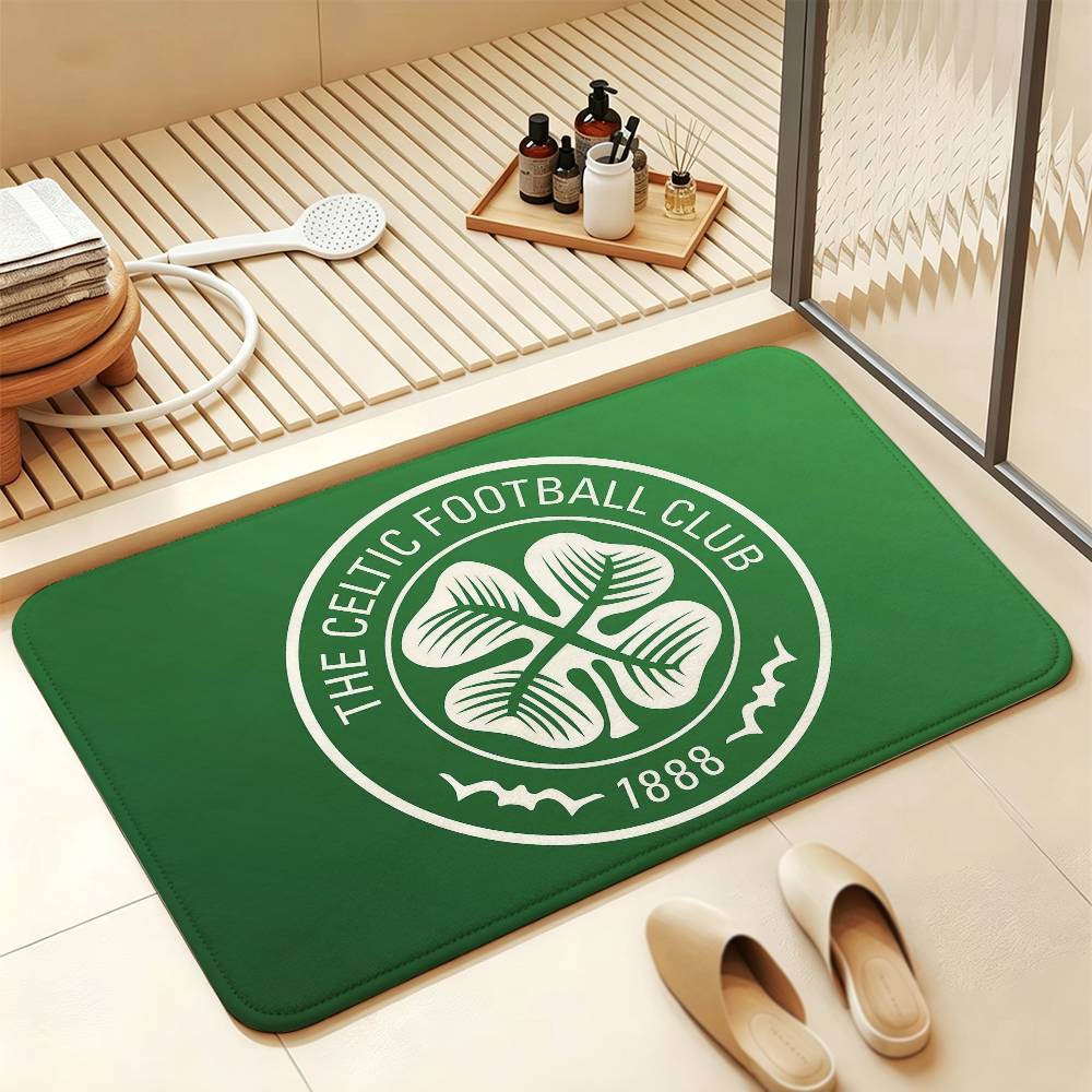 C-Celtic FC Anti‑Slip Floor Mat Short Plush Rug mat Soft Comfortable Machine Washable Home Decor
