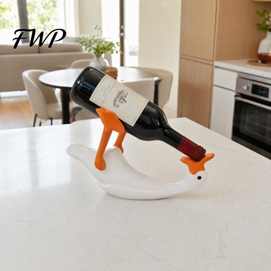 Gans Weinflaschenhalter Flaschenhalter, 3D Gedrucktes Gestell, Tischdisplay Ständer für Zuhause Büro Bars, Dekoratives Geschenk Liebhaber Praktisch