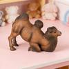Simulation Camel Model Kneeling Two-humped Camel Figurine Realistic Miniature Animal Collectible Toy Desktop Decoration Ornament