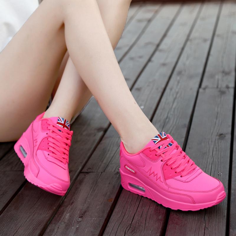 Dámské běžecké boty se vzduchovým polštářem Kauzální tenisky Módní Kožené Prodyšné Sportovní boty Dámské tenisky