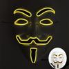 Halloween Glowing V Mask EL Wire Neon Light Up Anonymous Mask Cosplay Horror Luminous Mask for Man Women Haunted House Props