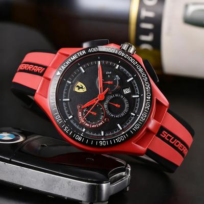 High-End Sechszeiger Vollfunktions-Chronograph Kautschukarmband Herren Businessuhr