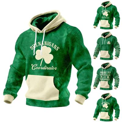 Suéter de punto casual con gráfico irlandés para hombre Camisa casual Atuendo festivo