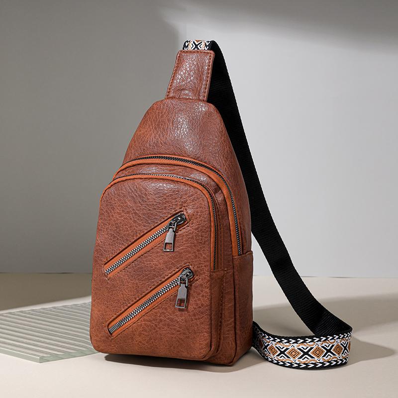 

Women Chest Bags Female Shoulder Messenger PU Leather Outdoor Pack Fashion Casual Vintage Crossbody Purse 17cm8cm27cm