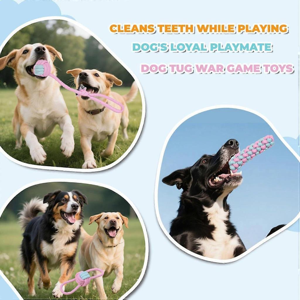 8Pack Dog Rope Toys, Interactive Tough Chew Toys for Small and Medium Dogs, Clean Teeth and Relieve Boredom, Tug of War, Aggressive Chewers, Cotton Ro