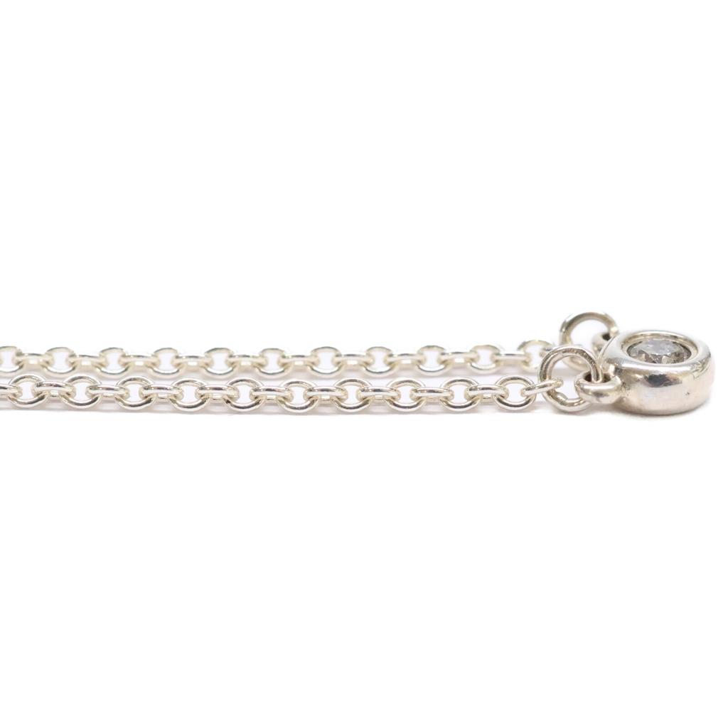 TIFFANY&Co. [Excellent Condition] AG925 Elsa Peretti Diamonds by the Yard Single Diamond Pendant Necklace SilverUsed
