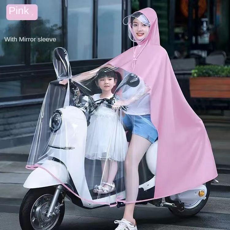 Electric Motorcycle Raincoat Adult Thickened Electric Bicycle Poncho Outdoor Hiking Cycling Self-Contained Mask Raincoat