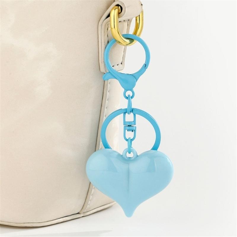 Sturdy Scratch Proof Acrylic Heart Keychain In Candy Color for Keys or Bag Charm