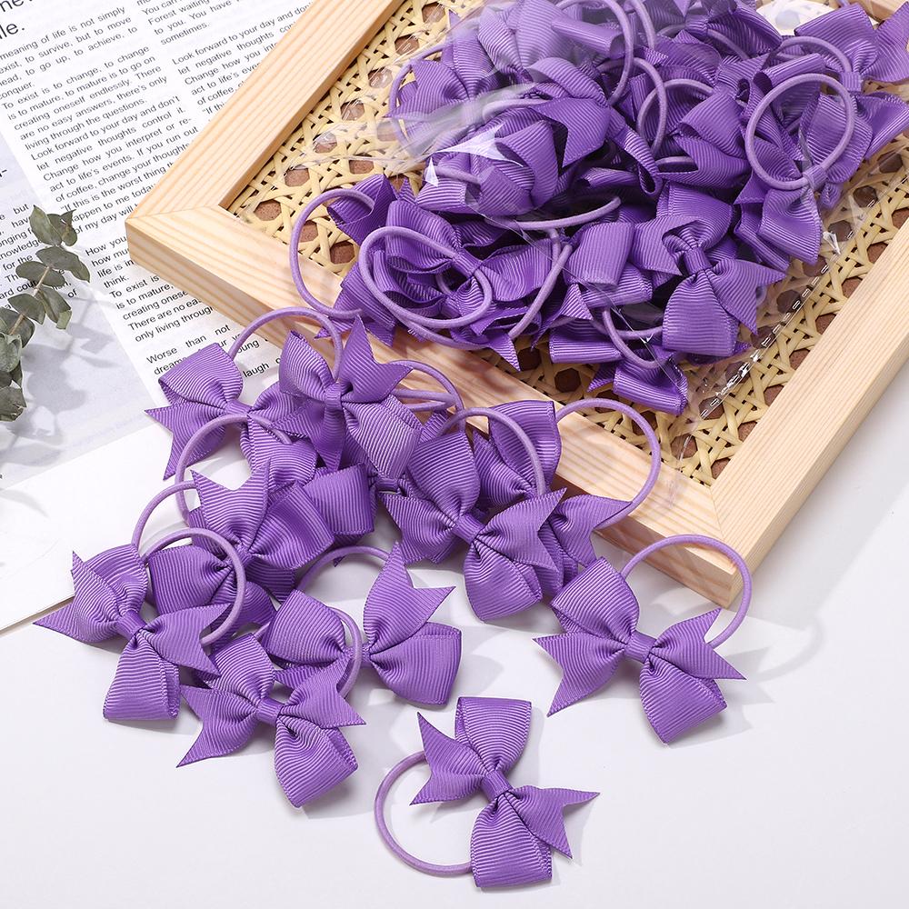 20Pcs/lot Girls Ribbon Hair Bows Rubber Band Kids Lovely Cheer Bowknot Hairband Boutique Children Headband headdress BABY BOWS