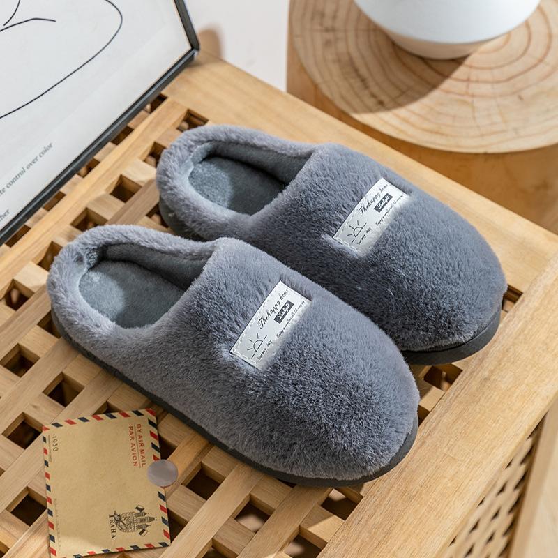 Cotton slippers couple spring and autumn winter home use indoor non-slip home ladies warm winter plush men