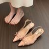 Summer Slip on High Heel Women Sandals Fashion Butterfly-knot Singbacks Pumps Stripper Party Female Sandalias