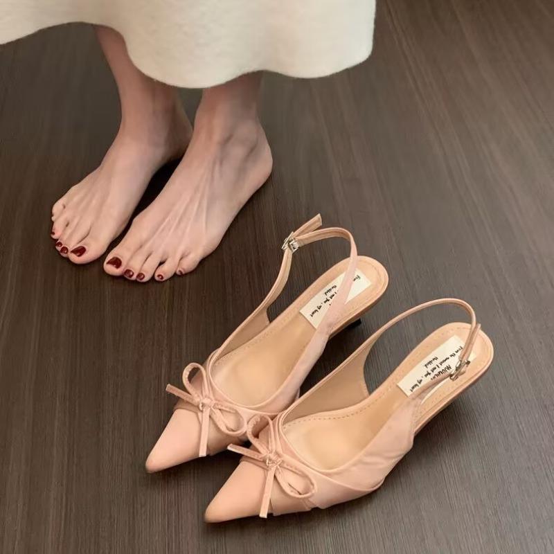 Summer Slip on High Heel Women Sandals Fashion Butterfly-knot Singbacks Pumps Stripper Party Female Sandalias