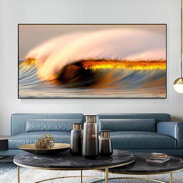 

Современные Приморские Закаты Натуральный Морской Пляж Пейзаж Печать Плакатов Холст Картина Настенная Картина Для Декора Гостиной Без Рамки 20cm×40cm NoFrame