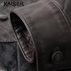 Kaiser Men's Genuine Cowhide Turn-Down Collar Leather Jacket KS83501