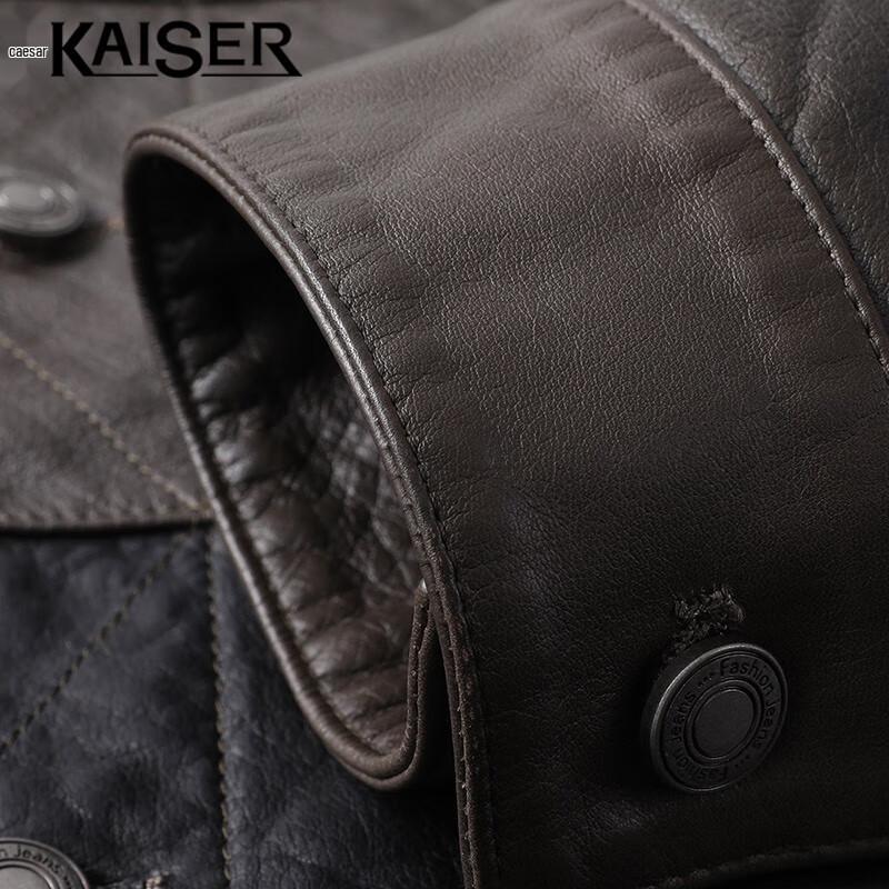Kaiser Men's Genuine Leather Lapel Jacket KS83501