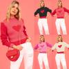 Autumn and Winter Sweater Valentine's Day Love High Neck Knit Sweater Pullover Bottom Sweater