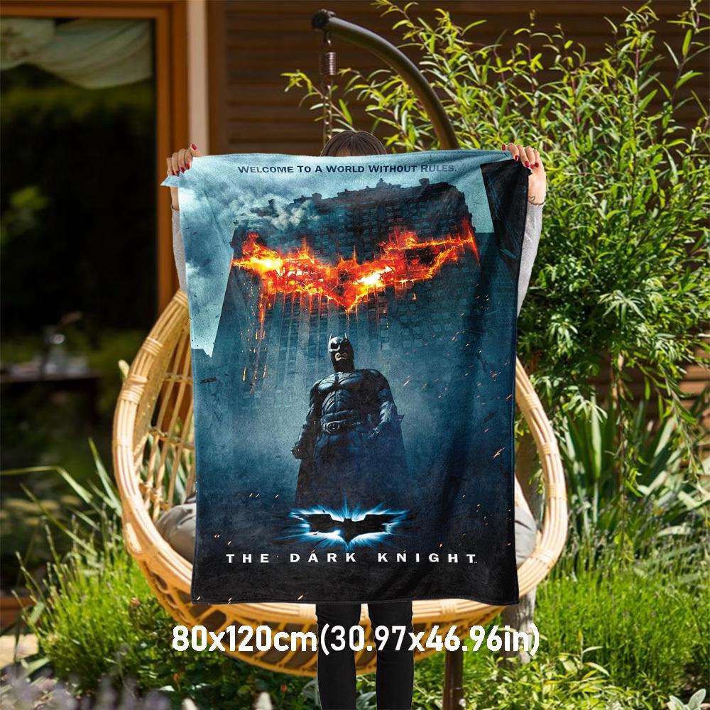 

1pc THE DARK KNIGHT Outdoor Flannel Throw Blanket All Season Soft Warmth,Home Decor 1031060 80x120cm
