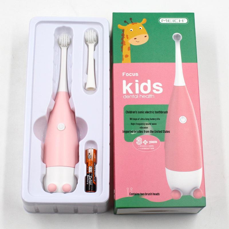 Children's Sonic Electric Toothbrush with Soft Bristles - Cartoon Design, Waterproof, Smart Features