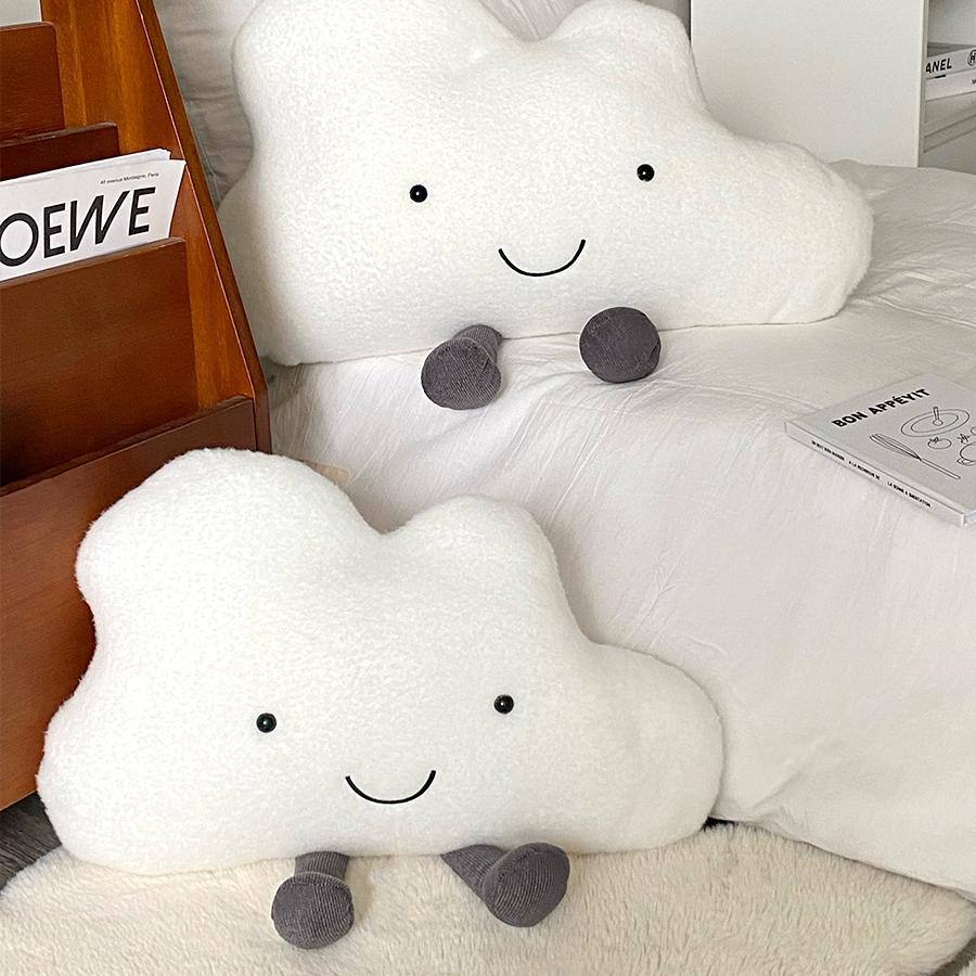 Kawaii Weiße Wolke Plüschkissen Sehr Weich Niedliche Wolke Stofftier Kissen Cartoon Kuschelige Plüschtiere Sofa Bett Heimdekoration Geburtstagsgeschenk