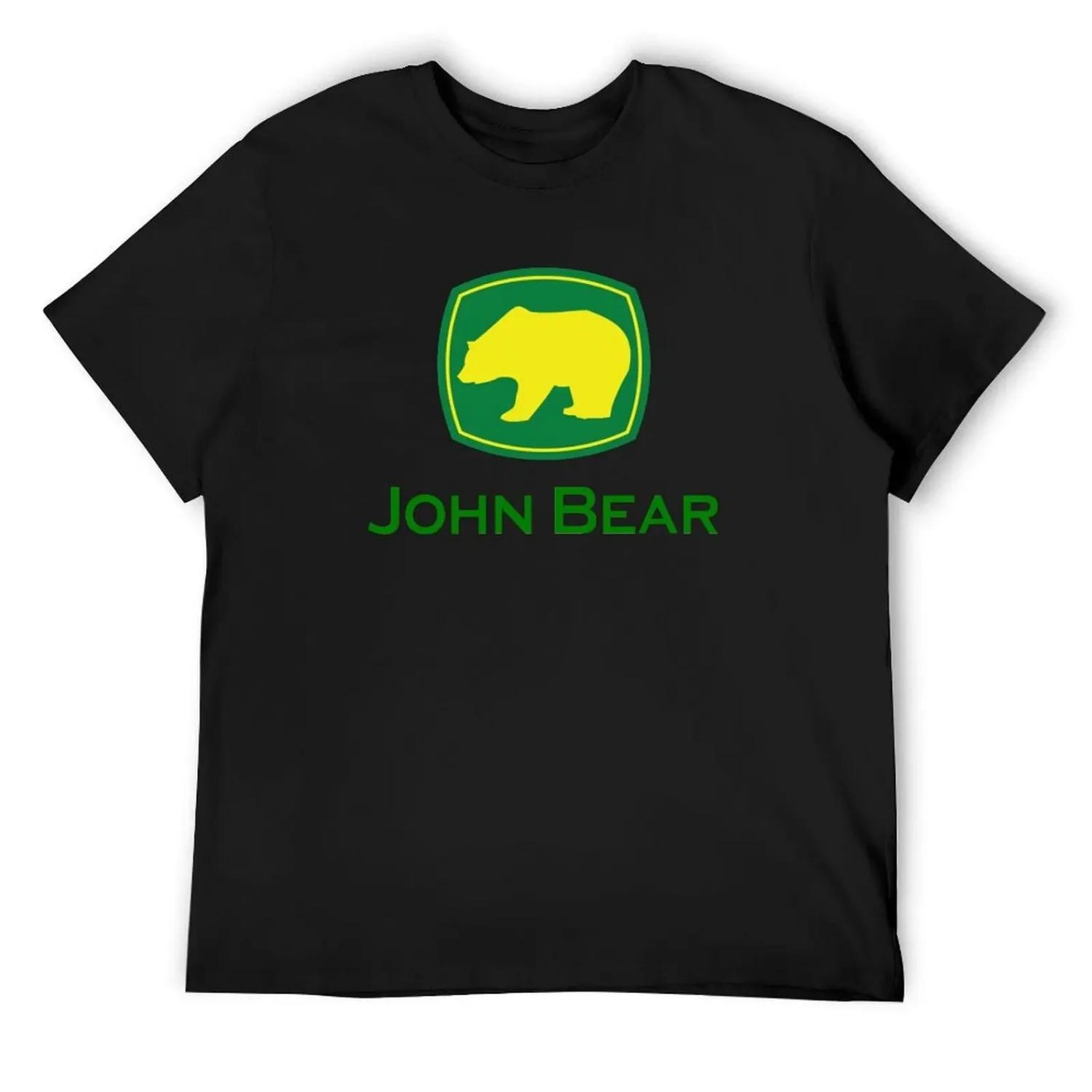 

John Bear T-Shirt T-shirts oversize plus sizes cute tops mens white t shirts XXXXXL чорний