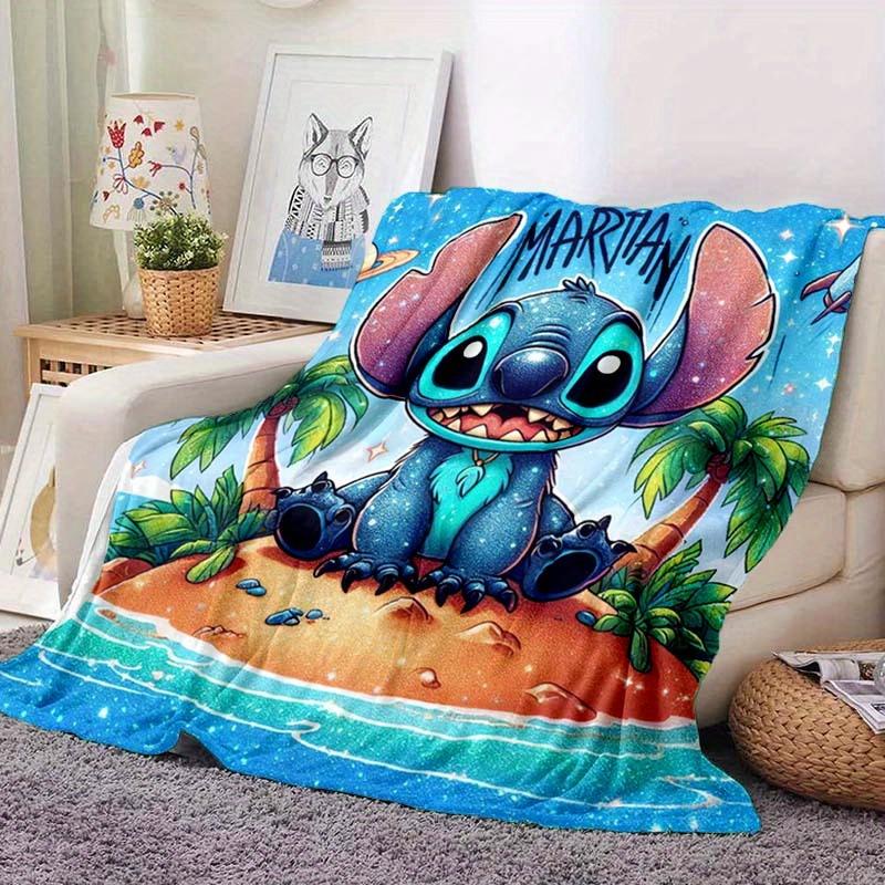 1 Stück Stitch-Druckdecke - Weiche Ganzjahresdecke für Wohnzimmer, Schlafzimmer, Personalisierbares Geschenk mit entzückendem Cartoon-Design