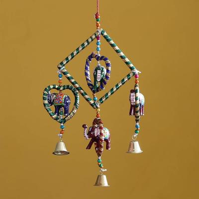 Handcrafted Decorative Elephant Wall/Door/Window Hanging Bells. New